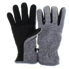 Handschuhe-Fleece-gestrickt, grau schwarz