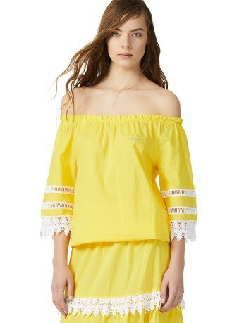 Cubierta del Traje de Mujer Blusa de Roseville amarillo