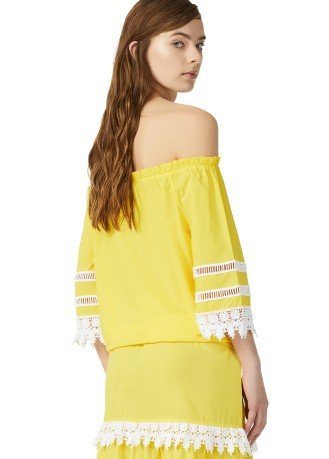 Cubierta del Traje de Mujer Blusa de Roseville amarillo