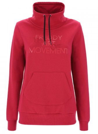 Hoody Ladies Basic Cotton Red Front Panel-Variant 1