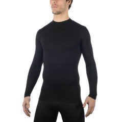 Malla de Ropa interior de Hombre de Esquí Activo Skintech cuello de Tortuga negro modelo en el frente de
