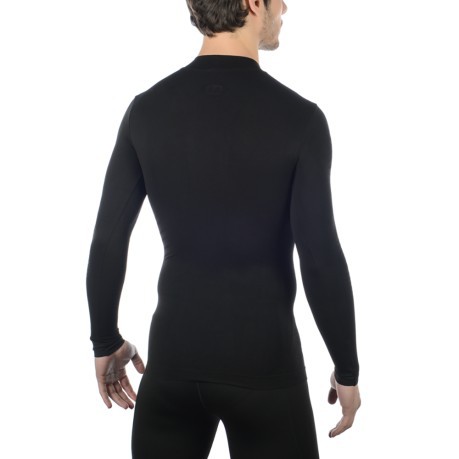 Maillage sous-Vêtements de Ski Homme Actif Skintech col Roulé noir modèle en face de