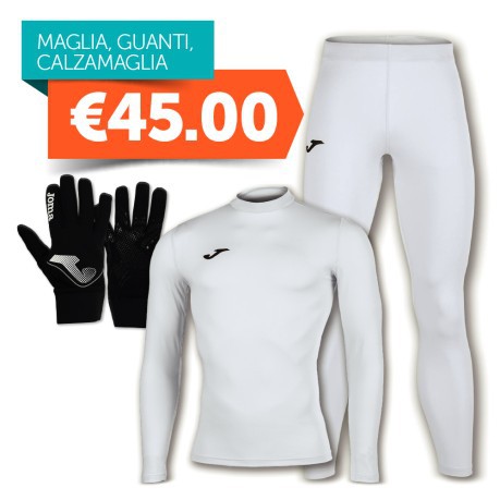 Combo Intimate Joma Knitted Thermal + Tights + Gloves White