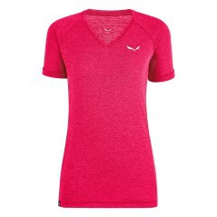 Camiseta de Mujer de Senderismo de la Puez Mezcla de Cuello en V de color rosa