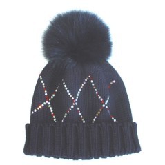 Bonnet de laine Polartec Fox Marini silvano avec motif de diamant