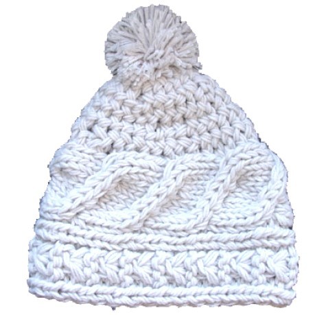 Bonnet de laine Polartec Marini Silvano avec de la tresse et le pompon