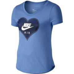 Camiseta de Niña de Mezcla de Corazón azul