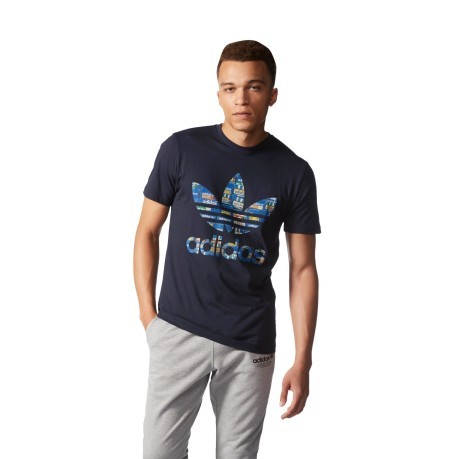 T-Shirt Uomo Tre Foil blu fantasia 
