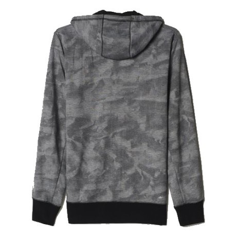 Sweatshirt Paperprint Hood Full Zip grau schwarz