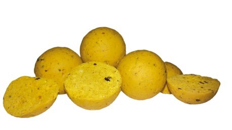 Boilies de Fruta Amarilla con Ácido Cítrico, 16 mm embalaje