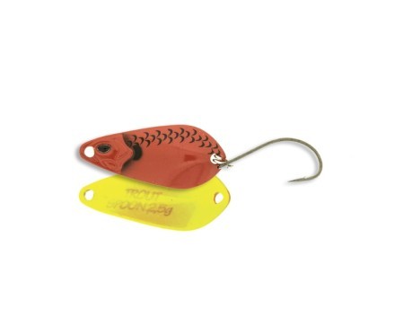 Artificial Trout Spoon 5 g red yellow