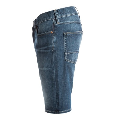 Bermuda Uomo Jeans Washed Straight blu