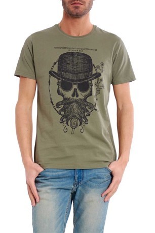 T-Shirt Uomo Hipster grigio fronte 