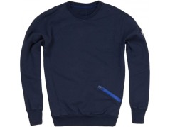 Herren sweatshirt Rundhalsausschnitt, Mit Brusttasche, blau