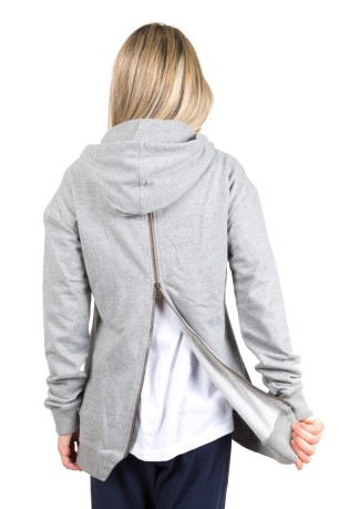 Sweatshirt woman Rochester zip back grey