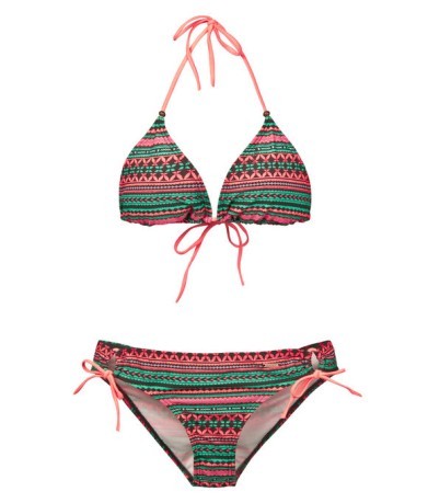 Bikini Donna Ale Triangle verde rosa 