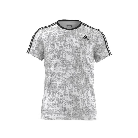T-Shirt Uomo Essential 3 Stripes bianco fantasia 