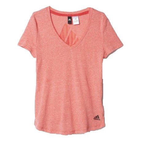 Damen T-Shirt Logo V-Ausschnitt rosa