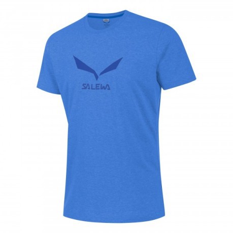 Hombres T-shirt Sólido Logotipo de 2 azul