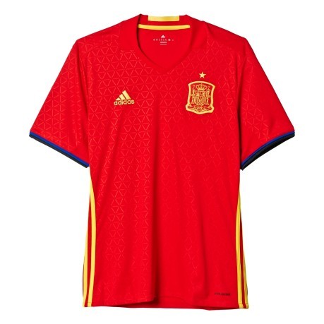 Shirt Spanien Home Replica rot-gelb front