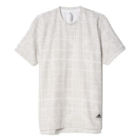 Herren T-Shirt Graphic-Dna-weiß grau-modell