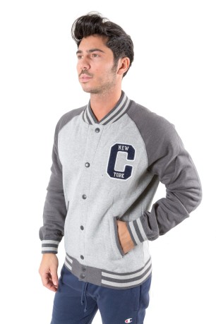Sweatshirt mens Varsity Bomber jacket-grey