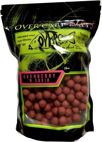 Boilies Overberry N' Squid 16 mm 1 kg