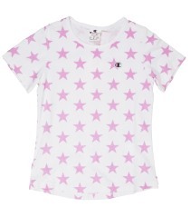 T-shirt-Mädchen-Sterne-fantasie weiß