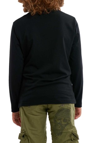 T-Shirt Junior Jersey imprimé sur le Devant-noir-vert -