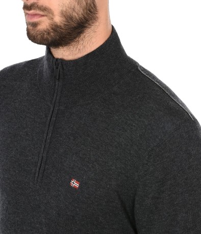 Suéter Hombre Damavand 1/2 Zip gris modelo