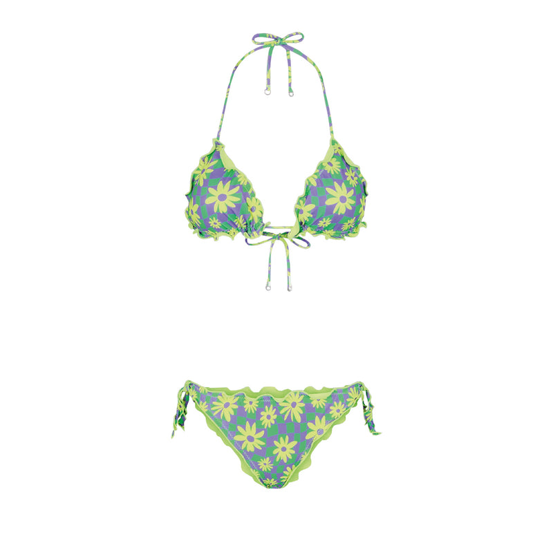 Retro Vintage Girasoli Costumi Da Bagno Bikini Navy Triangolo Top Retro Vintage Girasoli Costumi Da Bagno Bikini Navy Triangolo Top