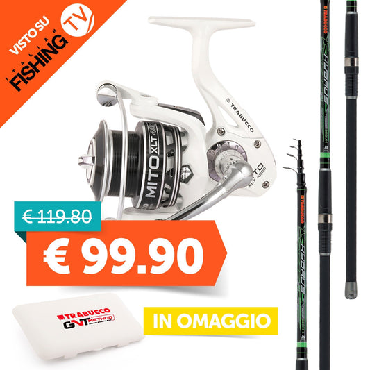 Alimentador combinado Hydrus Tele Feeder + Mito XLT 4000 TV de pesca italiana