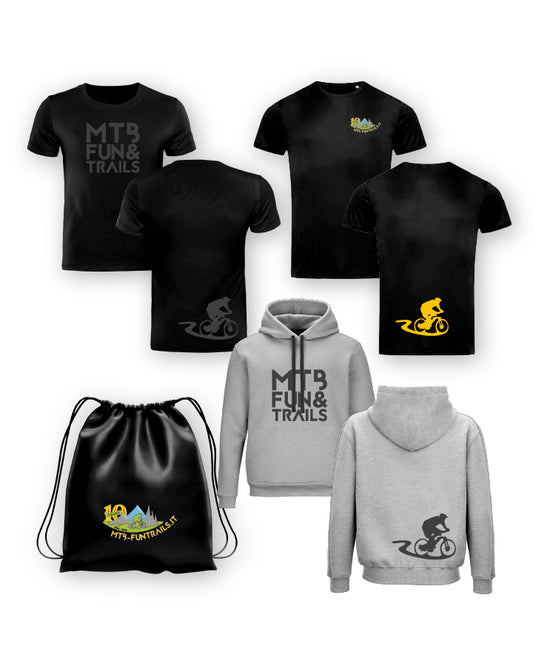 Fun & Trails MTB-Kit Schwarz mit grauem Sweatshirt