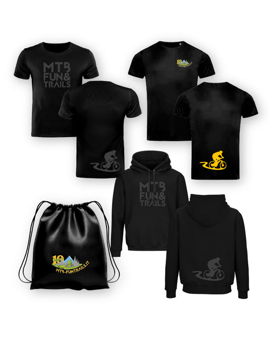 MTB Fun & Trails Schwarzes Kit mit schwarzem Sweatshirt