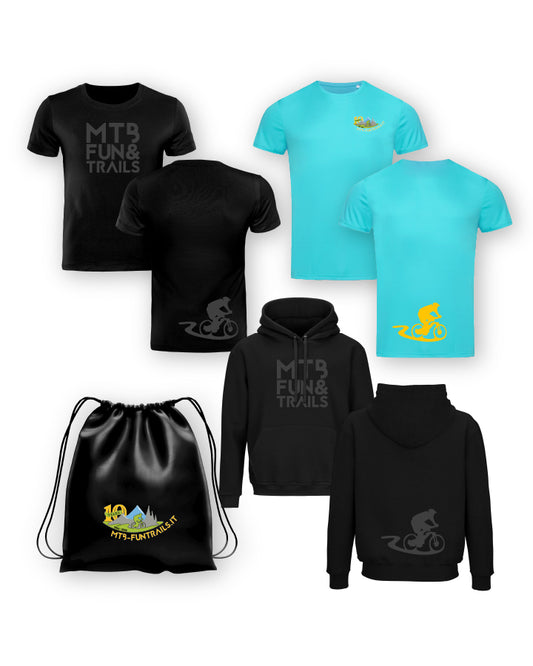 MTB Fun & Trails Hellblaues Kit mit schwarzem Sweatshirt