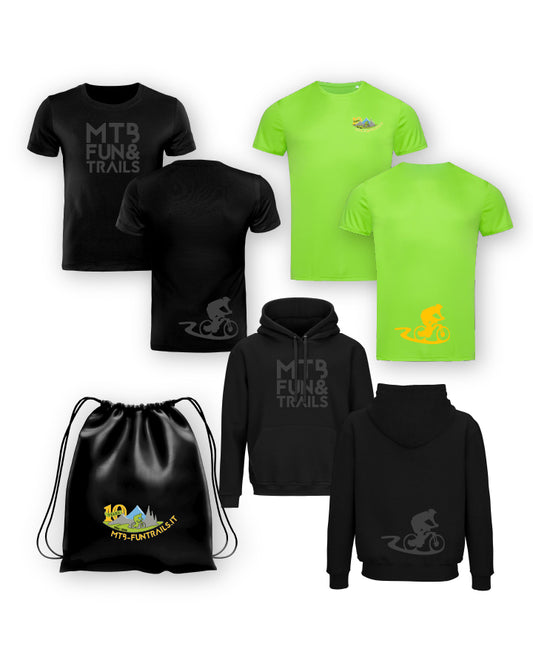 MTB Fun & Trails Grünes Kit mit schwarzem Sweatshirt