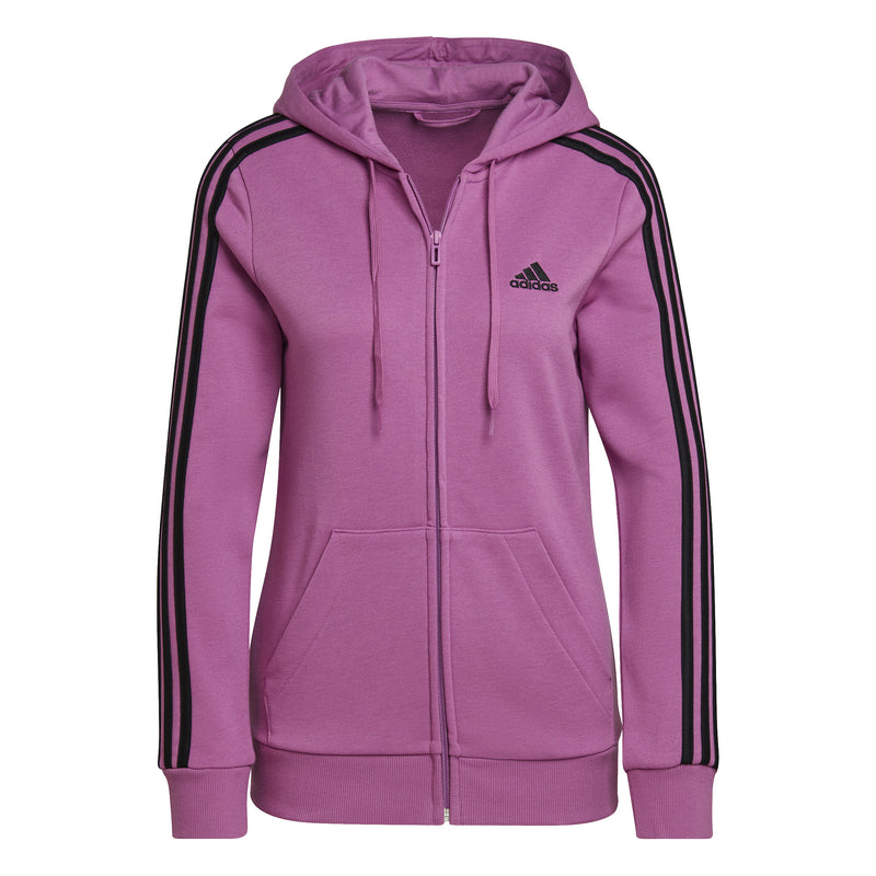 Felpa Donna con Cappuccio Essentials French Terry 3-Stripes FZ