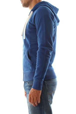 Felpa man Hooded Full Zip W Logo blu - variante 1 chiusa 