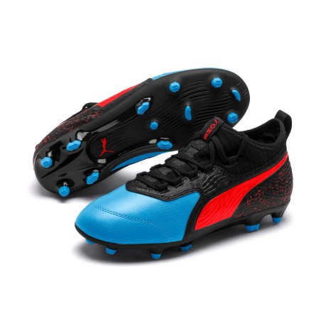 Chaussures de Foot enfant Puma Un 19.3 FG/AG Bleu/Rouge Pack