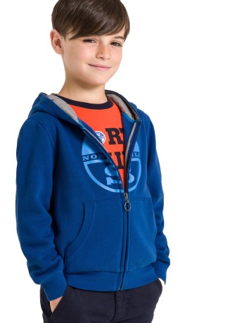 Junior capuche Full Zip Sweater bleu variante 1