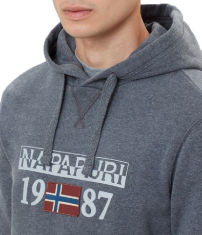 Men's Sweatshirt With Hood Berthow Grey