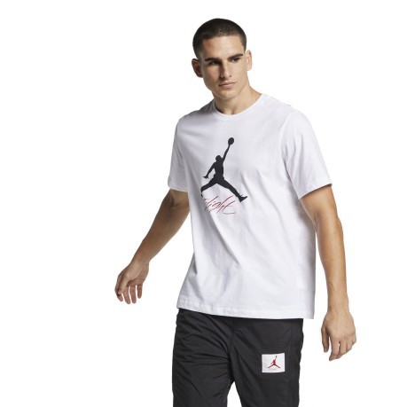 Mens T-Shirt Jordan Jumpman Flight blanc noir