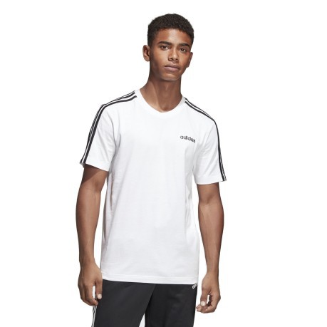 Herren T-Shirt Essentials 3-Stripes, weiß-schwarz