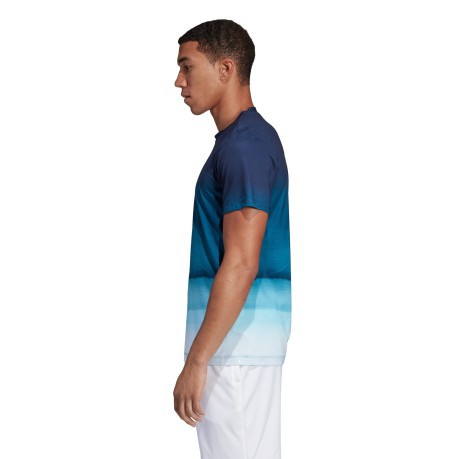 T-Shirt Man Parley Printed white blue