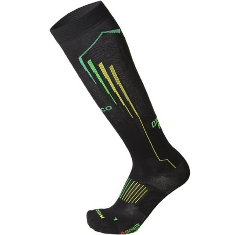 Calze Running Lunghe Oxi Jet Compression  nero verde 