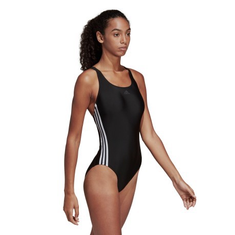Badeanzug Damen Athly V 3-Stripes, schwarz-weiß vor
