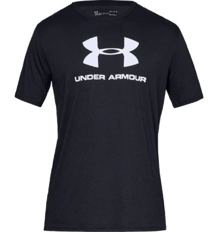 T-Shirt Hommes UA Sportstyle noir à l'avant