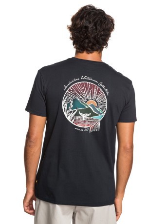 T-shirt Uomo Waterman Whale Sunset nero