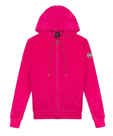 Sweatshirt Woman In Chenille With Hood pink