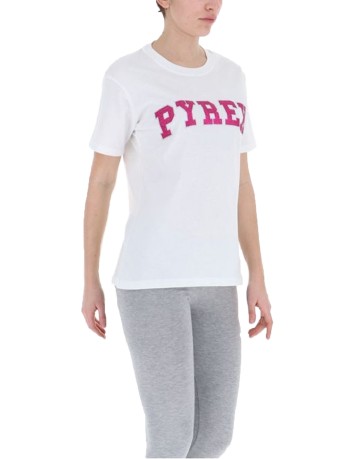 T-Shirt de la Mujer-Brillo-blanco-rosa